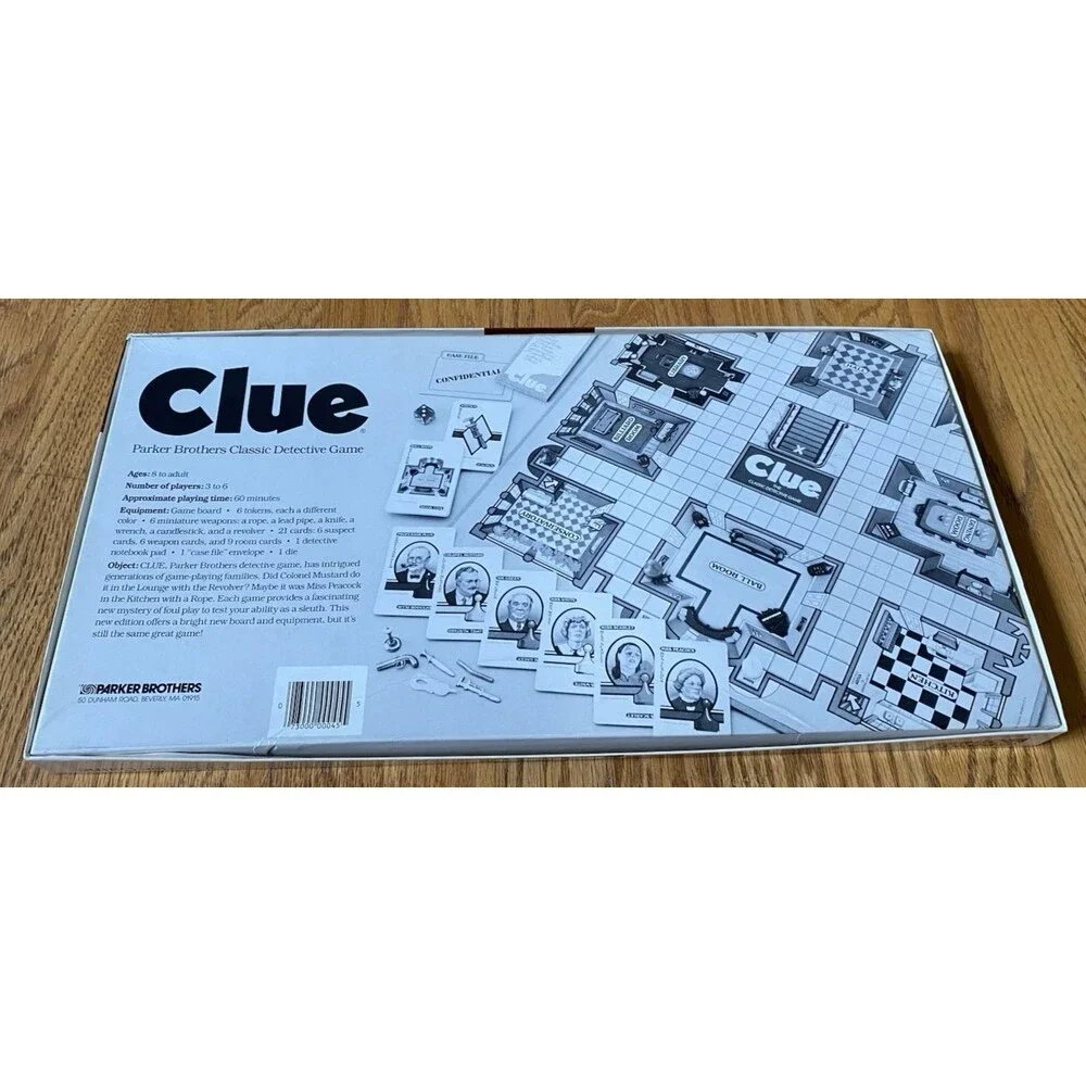 Vintage Clue Classic Detective Family Board Game 1986 #0045 NEW Parker Brothers